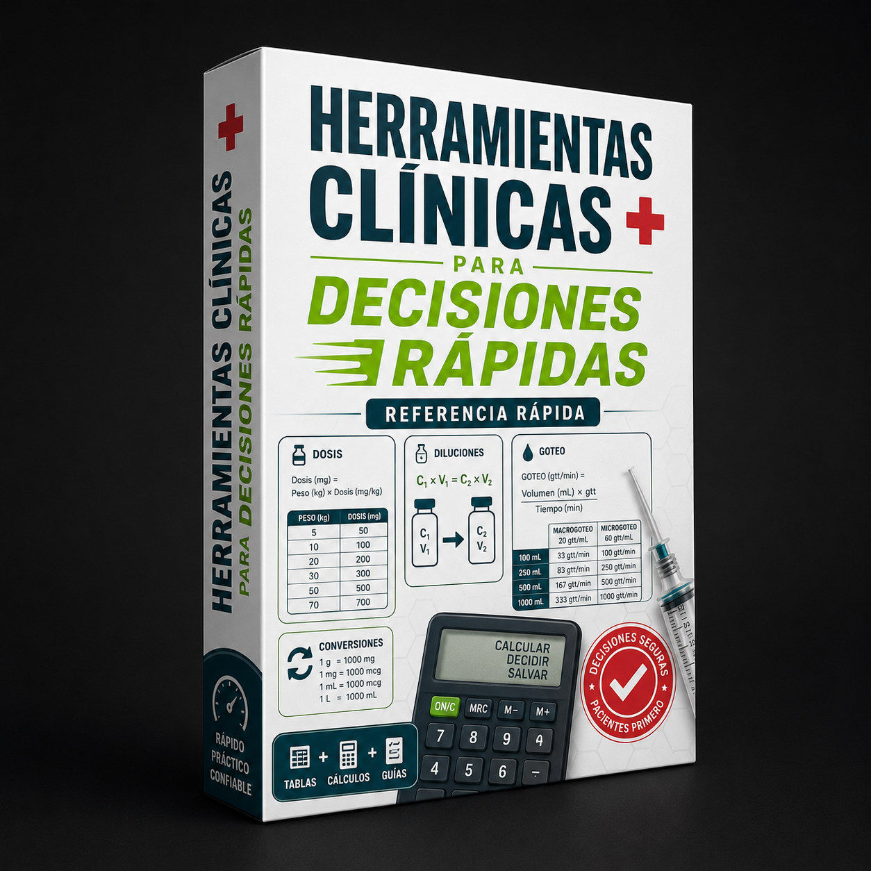 Herramientas Clínicas para Decisiones Rápidas™: Tablas, cálculos y guías prácticas para consultar en segundos.